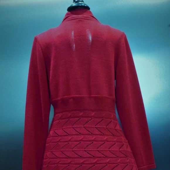 Maiharia Aurora Long Red Draped Front Cardigan - Picture 3 of 4